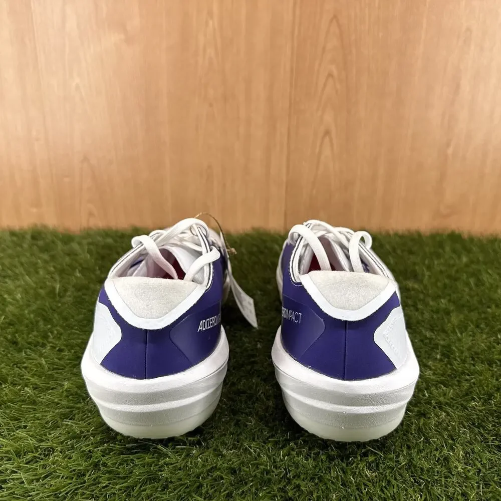 adidas Adizero Afterburner 10 White Team Purple Baseball Cleats JR3062 Mens Sz 8